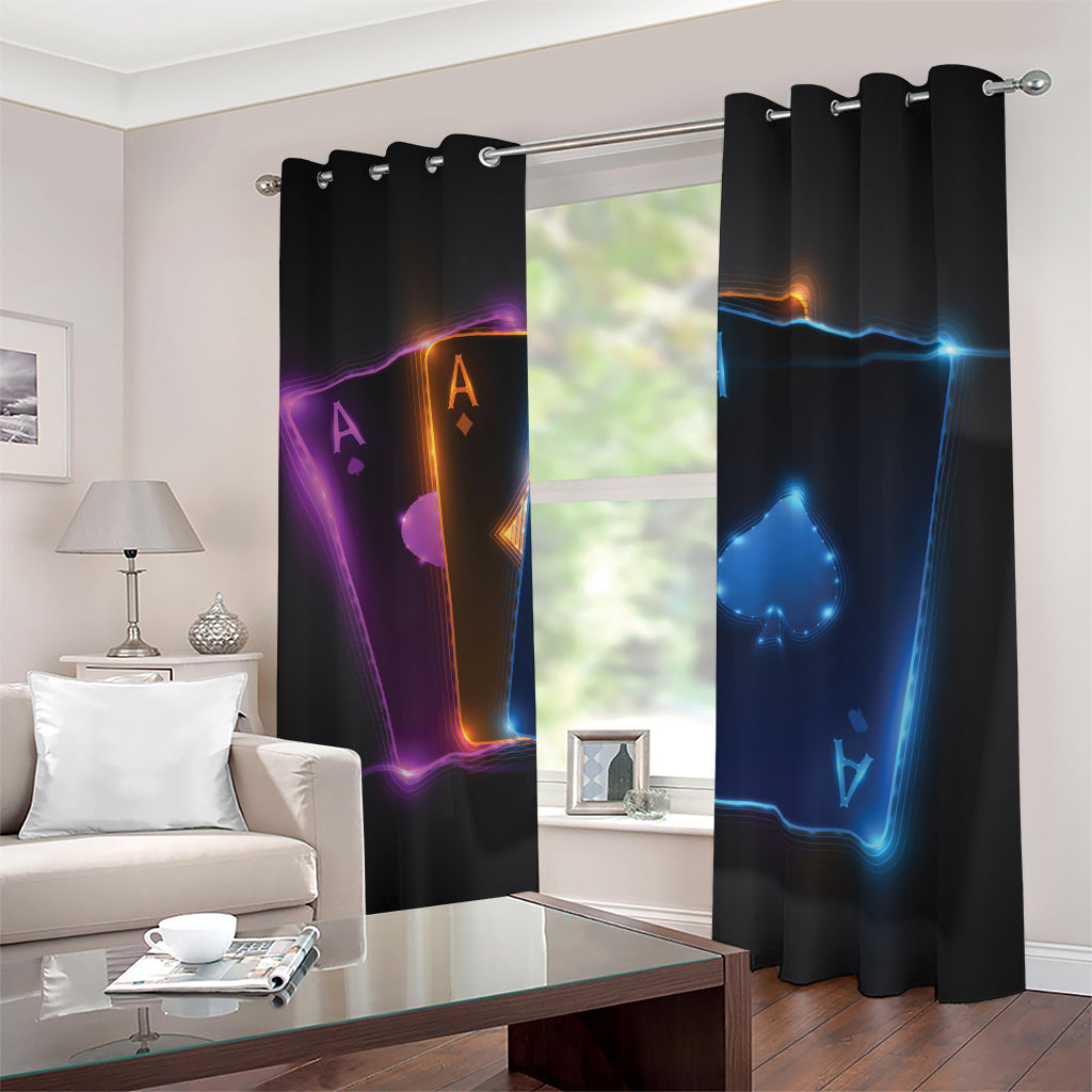 Ace Cards Print Blackout Grommet Curtains