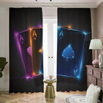 Ace Cards Print Blackout Pencil Pleat Curtains