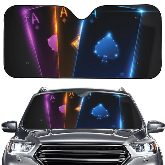 Ace Cards Print Car Windshield Sun Shade