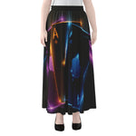 Ace Cards Print Chiffon Maxi Skirt
