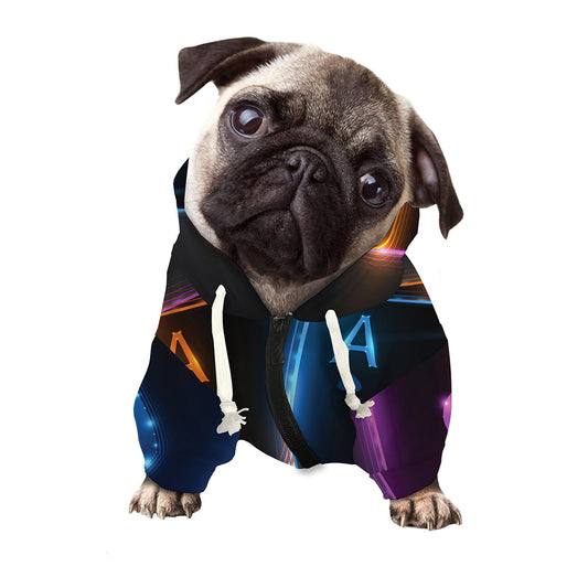 Ace Cards Print Dog Zip Up Hoodie