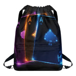 Ace Cards Print Drawstring Backpack