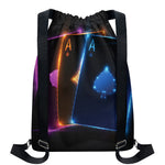 Ace Cards Print Drawstring Backpack