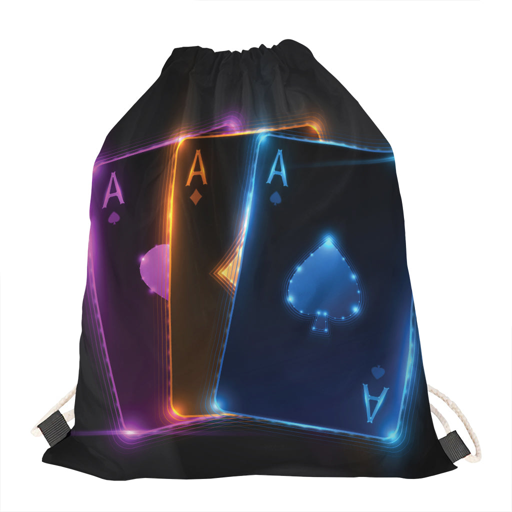 Ace Cards Print Drawstring Bag