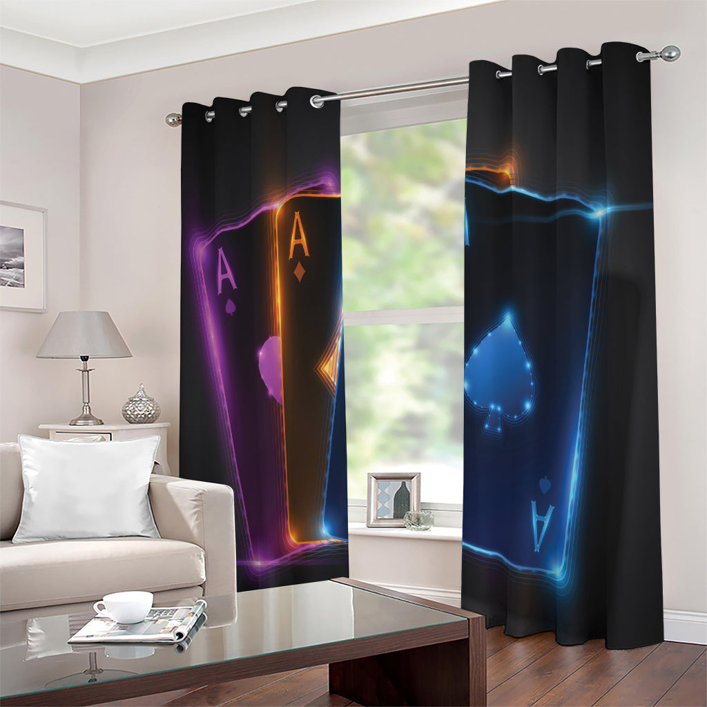 Ace Cards Print Extra Wide Grommet Curtains