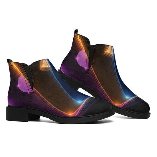 Ace Cards Print Flat Ankle Boots