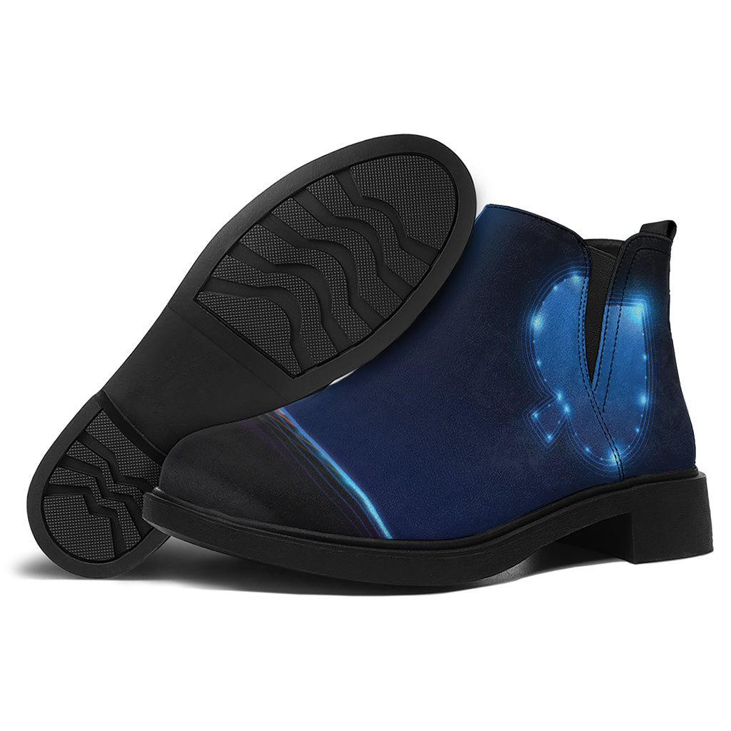 Ace Cards Print Flat Ankle Boots