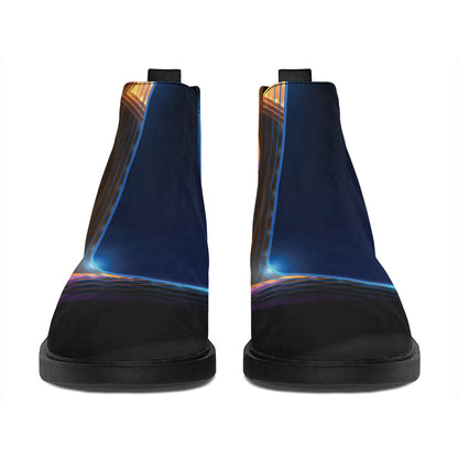 Ace Cards Print Flat Ankle Boots