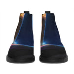 Ace Cards Print Flat Ankle Boots