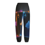 Ace Cards Print Fleece Lined Knit Pants