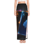 Ace Cards Print High Slit Maxi Skirt