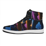 Ace Cards Print High Top Leather Sneakers