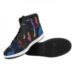 Ace Cards Print High Top Leather Sneakers