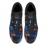 Ace Cards Print High Top Leather Sneakers