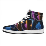 Ace Cards Print High Top Leather Sneakers