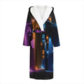Ace Cards Print Hooded Bathrobe