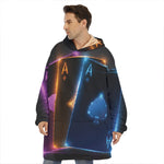 Ace Cards Print Hoodie Blanket