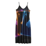 Ace Cards Print Jersey Midi Cami Dress