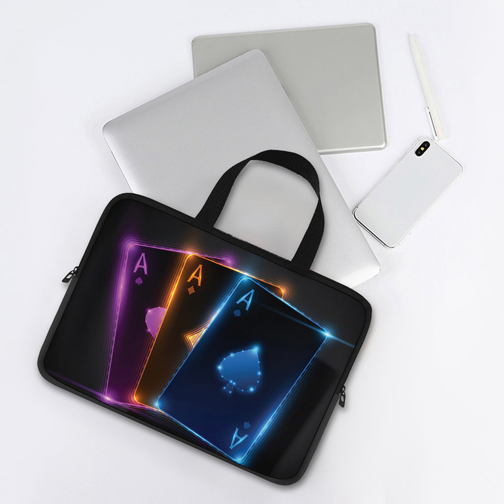 Ace Cards Print Laptop Sleeve With Handle