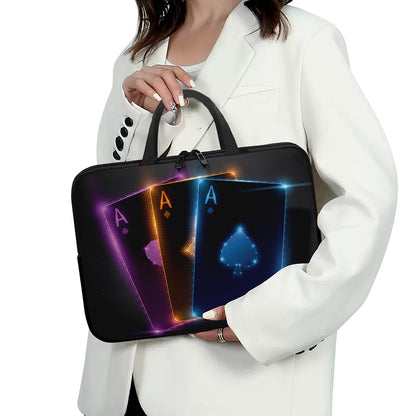 Ace Cards Print Laptop Sleeve With Handle