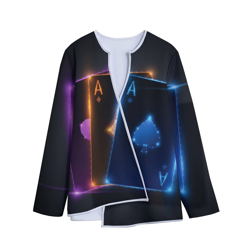 Ace Cards Print Long Sleeve Short Coat