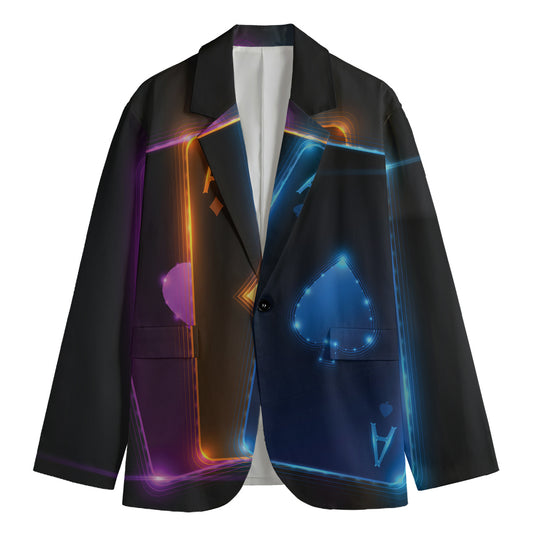 Ace Cards Print Men's Blazer