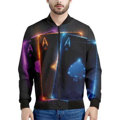 Ace Cards Print Men's Bomber Jacket