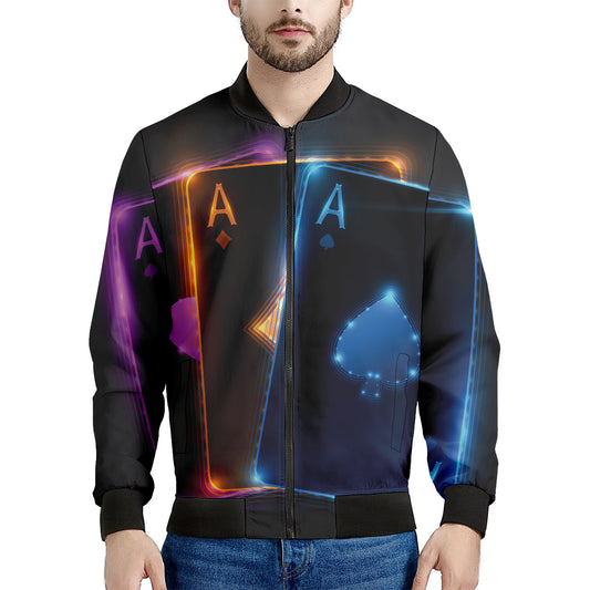 Ace Cards Print Men's Bomber Jacket