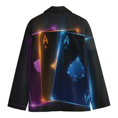 Ace Cards Print Men's Cotton Blazer