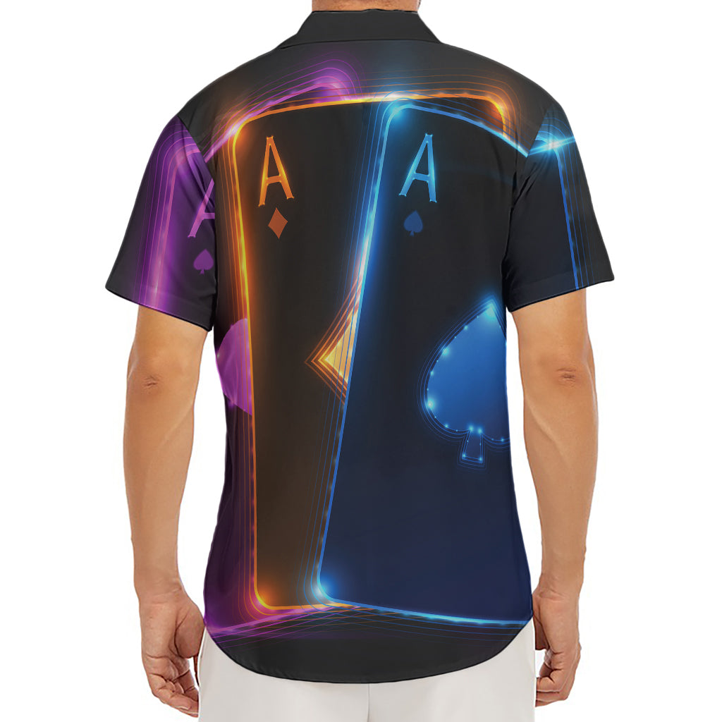 Ace Cards Print Men's Deep V-Neck Shirt