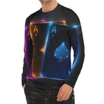 Ace Cards Print Men's Long Sleeve Rash Guard