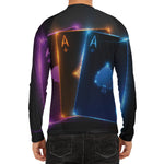 Ace Cards Print Men's Long Sleeve Rash Guard