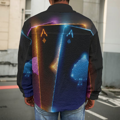 Ace Cards Print Men's Shirt Jacket
