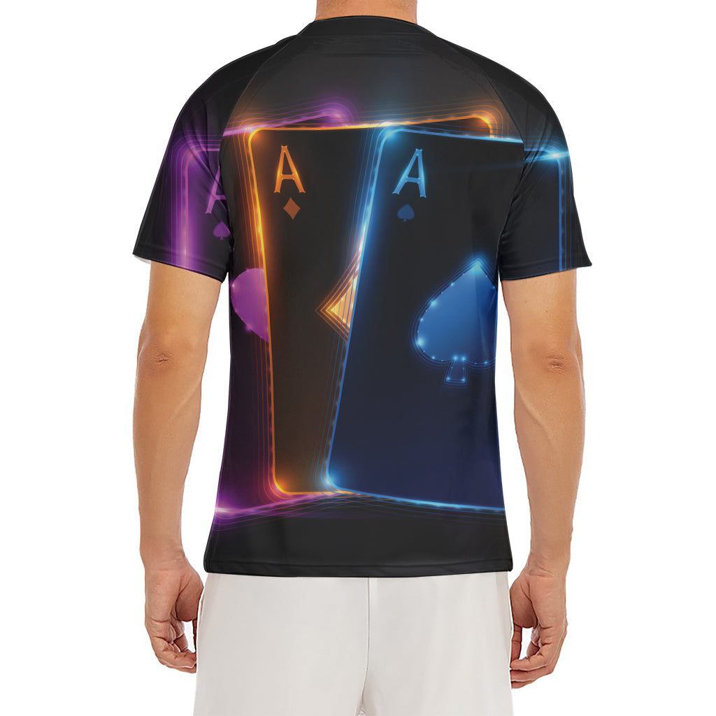 Ace Cards Print Men's Short Sleeve Rash Guard