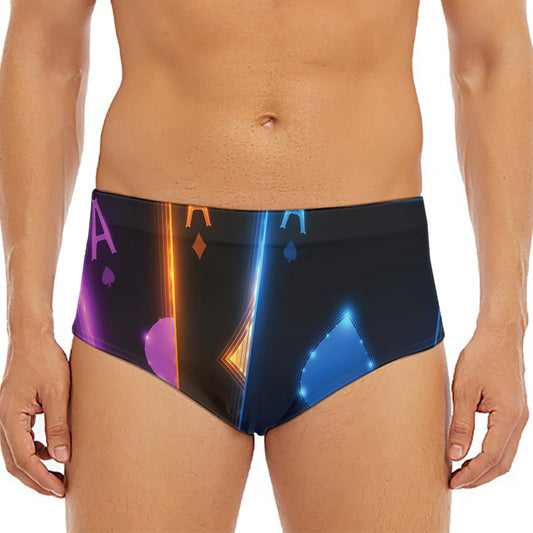 Ace Cards Print Men's Triangle Swim Briefs