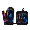 Ace Cards Print Oven Mitt And Pot Holder Set
