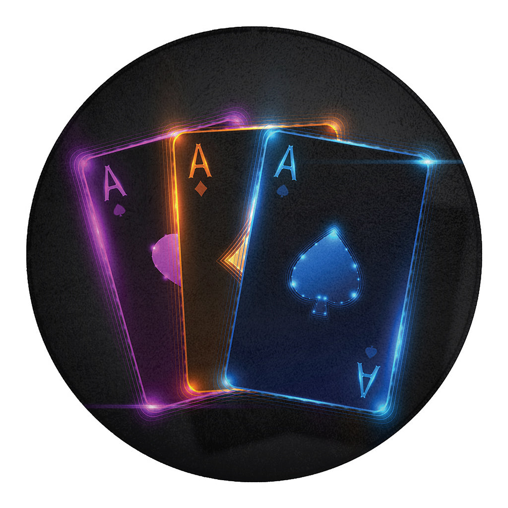 Ace Cards Print Round Blanket
