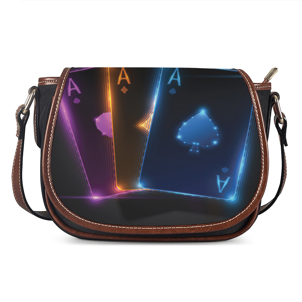 Ace Cards Print Saddle Bag