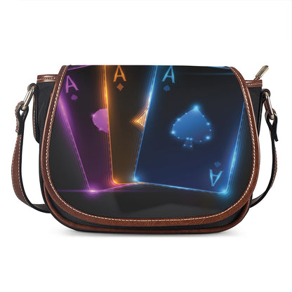 Ace Cards Print Saddle Bag