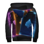 Ace Cards Print Sherpa Lined Zip Up Hoodie