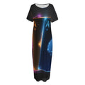 Ace Cards Print Short Sleeve Long Nightdress