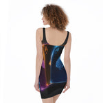 Ace Cards Print Sleeveless Bodycon Dress