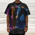 Ace Cards Print Textured Short Sleeve Shirt