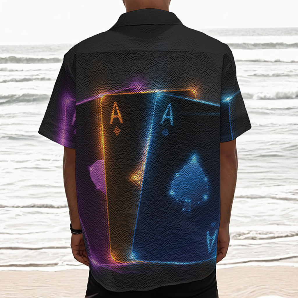 Ace Cards Print Textured Short Sleeve Shirt