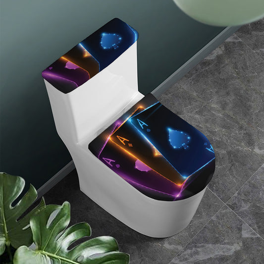 Ace Cards Print Toilet Lid And Tank Cover Set