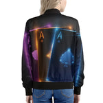 Ace Cards Print Women's Bomber Jacket