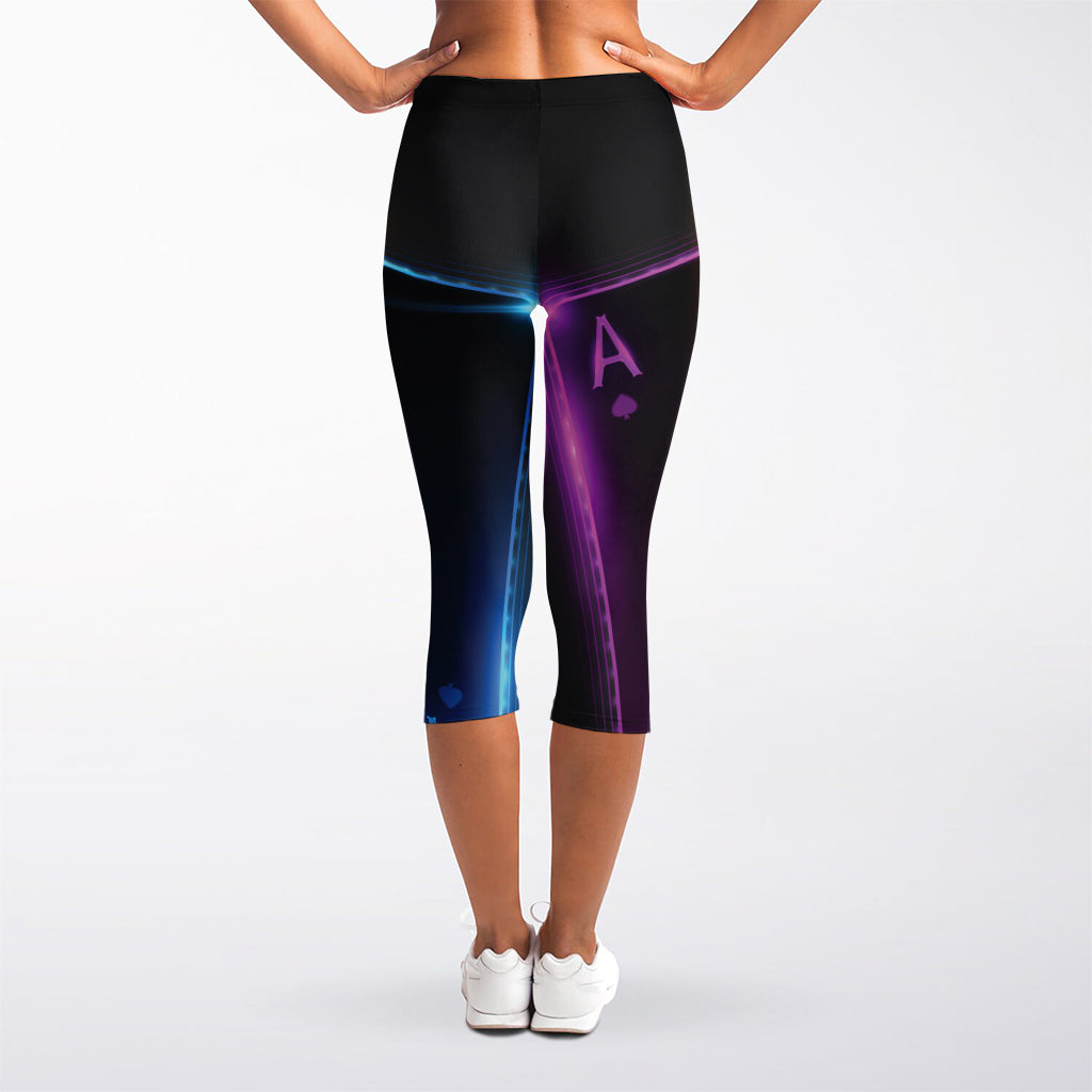 Ace Cards Print Women's Capri Leggings
