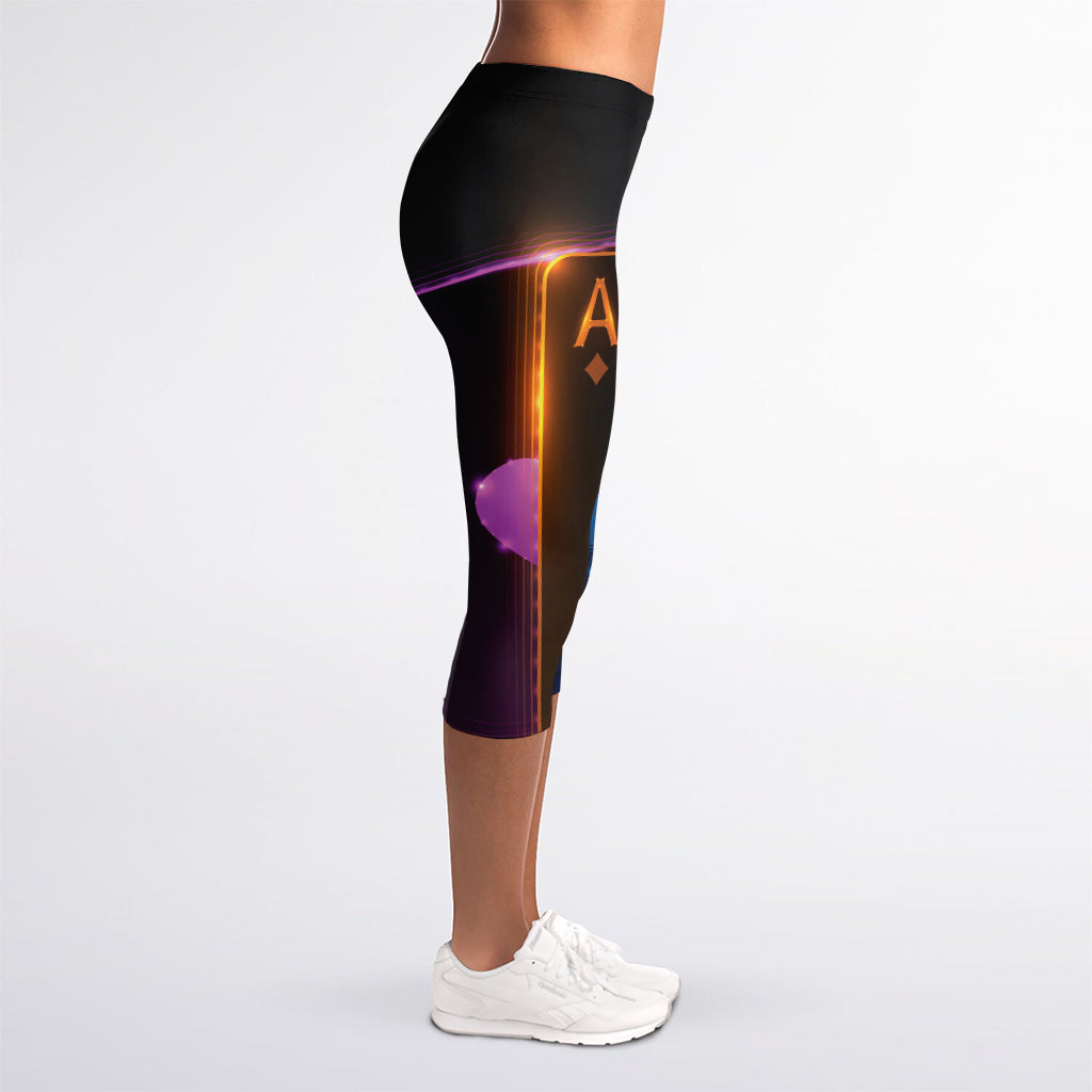 Ace Cards Print Women's Capri Leggings