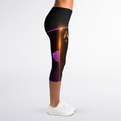 Ace Cards Print Women's Capri Leggings