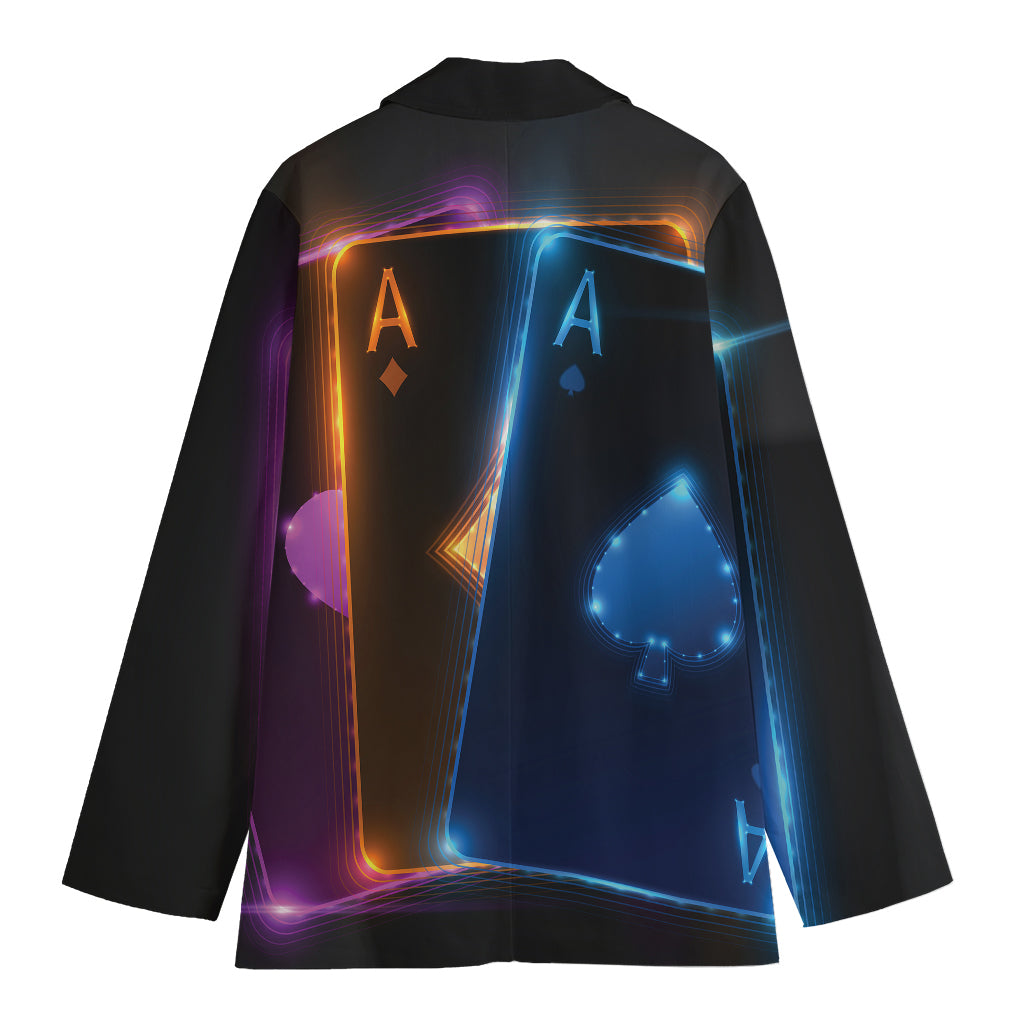 Ace Cards Print Women's Cotton Blazer